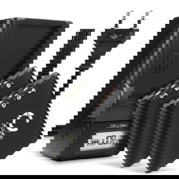 2x Batteria D-LI78 per fotocamera Pentax Optio M50, Optio M60, Optio S1, Optio V20, Optio W60, Optio W80 Affidabile ricambio da 600mAh, marca CELLONIC + Caricabatteria