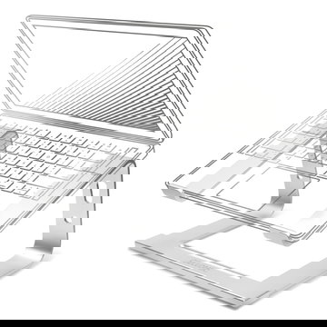 Supporto universale per portatile, notebook, da 10 ai 17 pollici - Reggi-laptop in alluminio resistente e piacevole al tatto - Stand stabile e robusto da 30x*22*17 cm