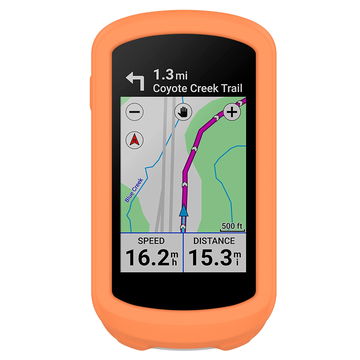 Protezione subtel silicone compatibile con Garmin Edge Explore 2 Custodia cover in Silicone assorbi-urti, case per navigatore su bici, bumper arancio