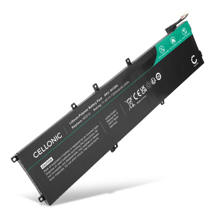 1x Battery for Dell XPS 15 9530, XPS 15 9550, Precision 5510, 4GVGH, 1P6KD, 01P6KD 11.55V 6000mAh from CELLONIC