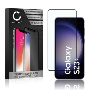 Vetro temperato CELLONIC per Samsung Galaxy S23 Plus, screen protector (3D Case-friendly 9H 0,33mm Full Glue) nero Pellicola salva schermo per telefono cellulare smartphone