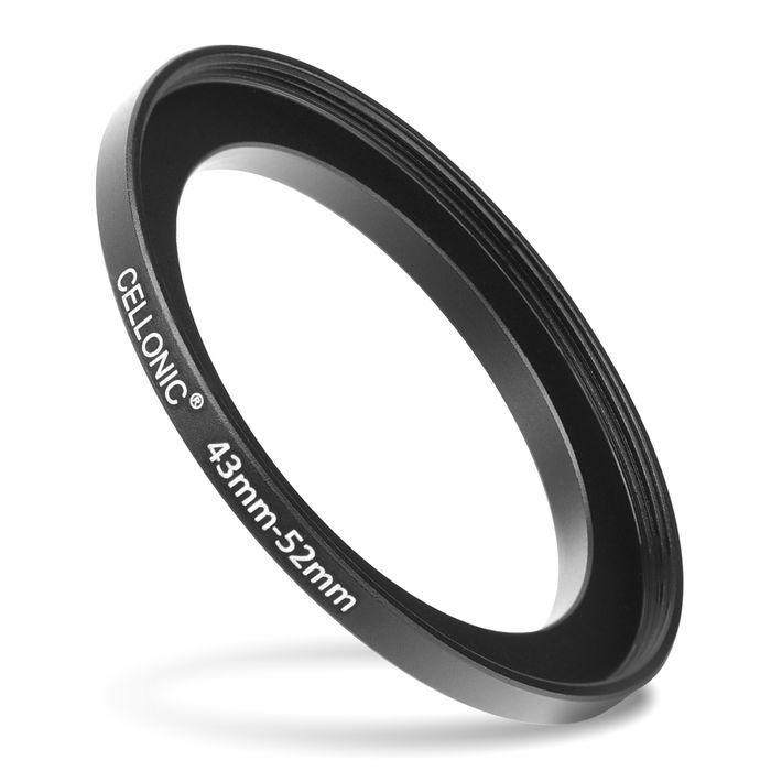 Anello adattatore 43mm->52mm CELLONIC ‘step up’ per filtro e parasole di fotocamera Canon, Nikon, Sony, Olympus con diametro più grande su obiettivo con ø più piccolo