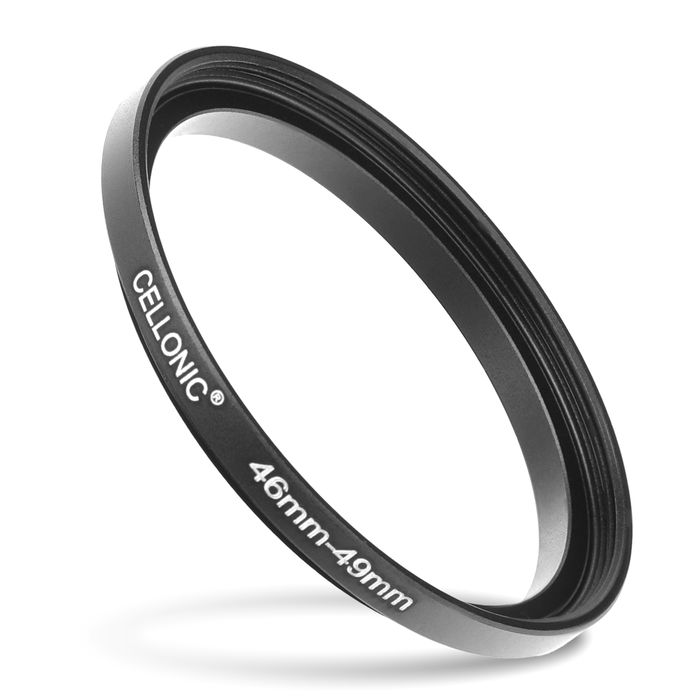 Anello adattatore 46mm->49mm CELLONIC ‘step up’ per filtro e parasole di fotocamera Canon, Nikon, Sony, Olympus con diametro più grande su obiettivo con ø più piccolo