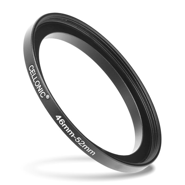 Anello adattatore 46mm->52mm CELLONIC ‘step up’ per filtro e parasole di fotocamera Canon, Nikon, Sony, Olympus con diametro più grande su obiettivo con ø più piccolo