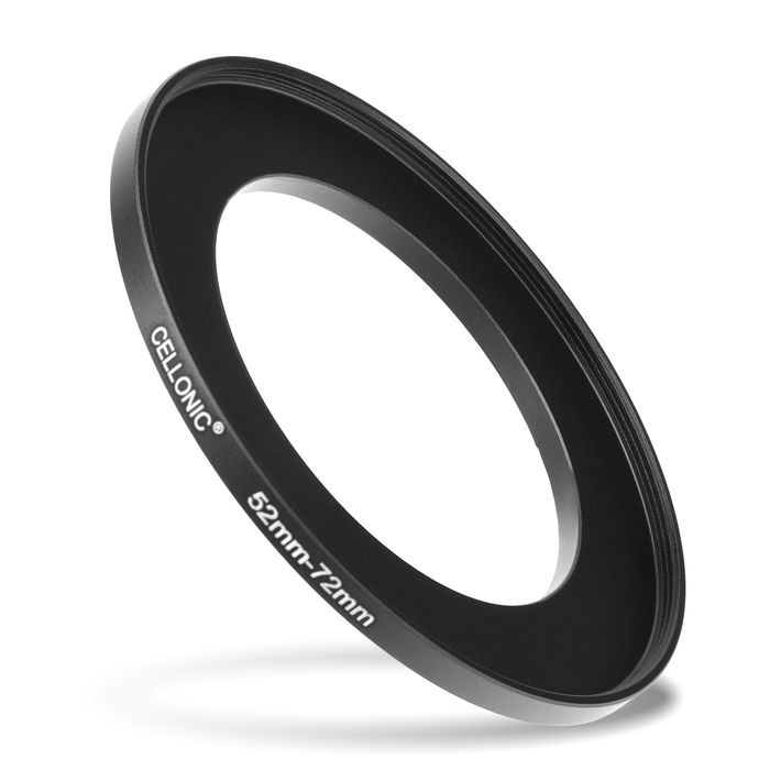 Anello adattatore 52mm->72mm CELLONIC ‘step up’ per filtro e parasole di fotocamera Canon, Nikon, Sony, Olympus con diametro più grande su obiettivo con ø più piccolo