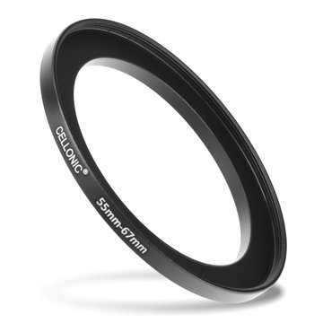 Anello adattatore 55mm->67mm CELLONIC ‘step up’ per filtro e parasole di fotocamera Canon, Nikon, Sony, Olympus con diametro più grande su obiettivo con ø più piccolo