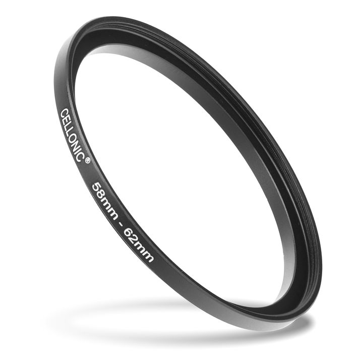 CELLONIC 58mm to 62mm Step Up Ring – Lens Filter & Hood Stepping Up Adapter Ring Mount Adapter for Canon, Nikon, Sony, Fuji, Olympus Camera Lenses