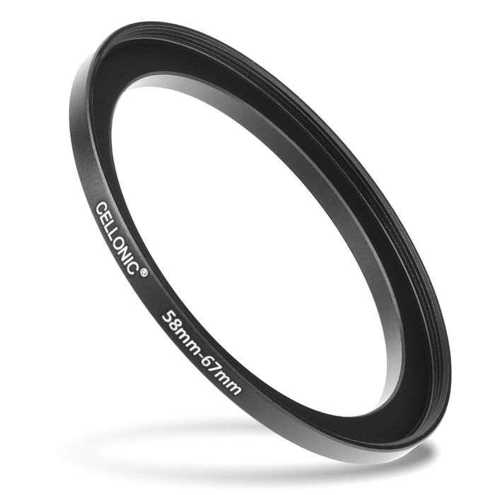 Anello adattatore 58mm->67mm CELLONIC ‘step up’ per filtro e parasole di fotocamera Canon, Nikon, Sony, Olympus con diametro più grande su obiettivo con ø più piccolo