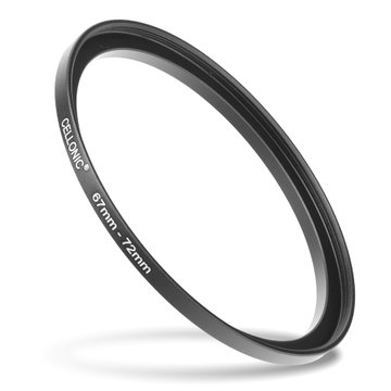 Anello adattatore 67mm->72mm CELLONIC ‘step up’ per filtro e parasole di fotocamera Canon, Nikon, Sony, Olympus con diametro più grande su obiettivo con ø più piccolo