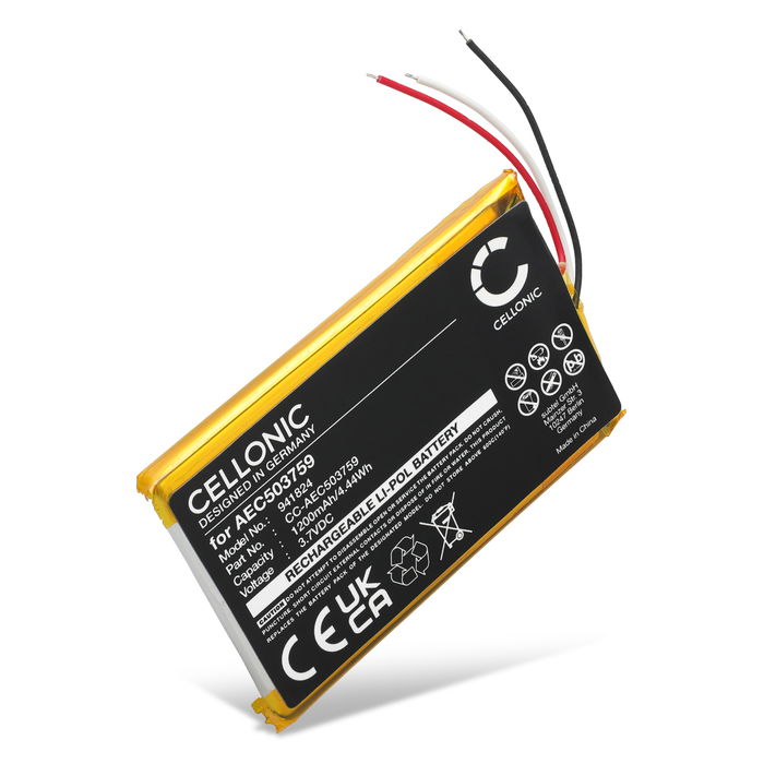 Battery for SteelSeries Arctis 7, SteelSeries Arctis 3, SteelSeries Arctis 1, Arctis 7P AEC503759 (1200mAh, 3.7V) from CELLONIC