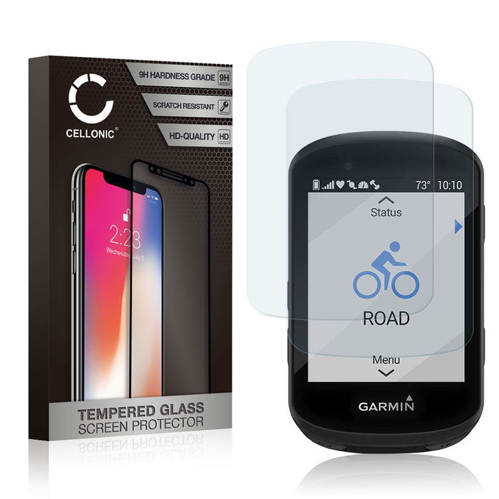 2x Vetro protettivo CELLONIC per navigatore Garmin Edge 540 / Edge 840, (2.5D 9H 0,30mm Full Glue) Trasparente, screen protector per GPS, pellicola per computer di bordo