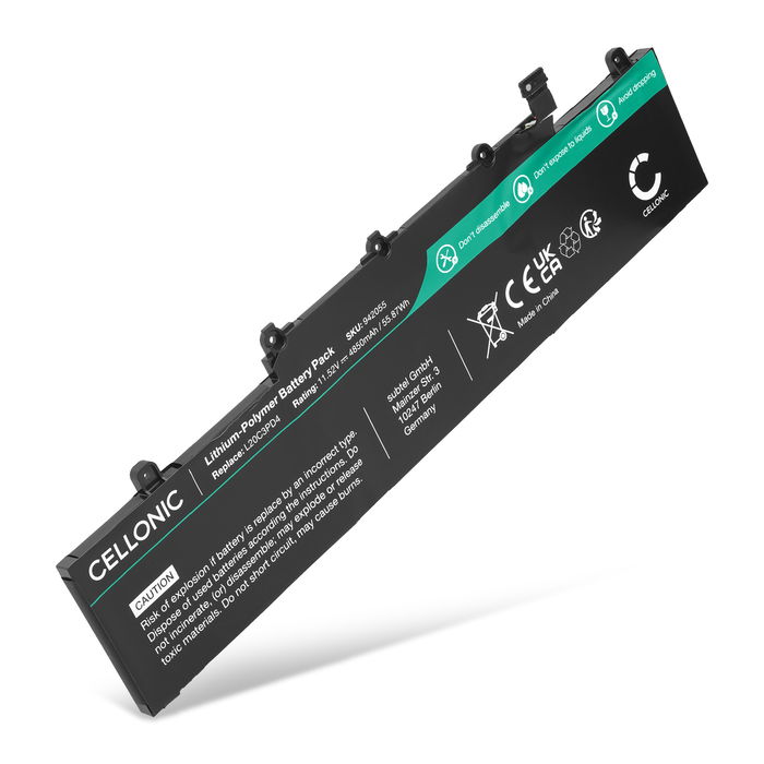 Battery for Lenovo ThinkPad E14 Gen 2, Gen 3, Gen 4 ThinkPad E15 Gen 2, Gen 3, Gen 4 11.52V 4850mAh from CELLONIC