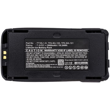 1x Battery for Tait TP9300, TP8100, TP9400, TP8110, TP8115, TP8120, TP8140, TP8135, TPA-BA-100 7.4V 2600mAh Li Ion from CELLONIC