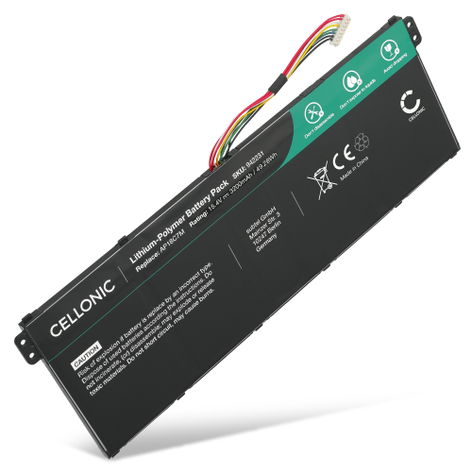 Battery for Acer ConceptD 3 CN316-73G, Ezel CC315-72 AP18C7M (3200mAh, 15.4V) from CELLONIC