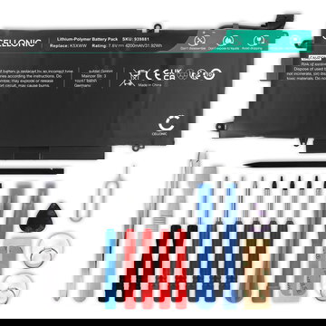 Battery for kompatibel mit Dell Latitude 7389, 12, K5XWW 7.6V 4200mAh + Tool-kit from CELLONIC