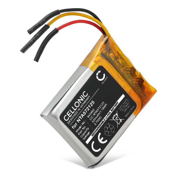 CELLONIC Batteria NTA572125 compatibile con Rode Wireless GO 320mAh Ricambio per cuffie, headset, apparecchi acustico
