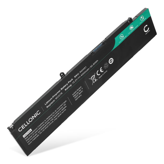 Batteria per portatile Dell G3 15 3500, G5 15 5500, Dell 266J9, 72WGV, MV07R ricambio per laptop 4000mAh 15.2V 