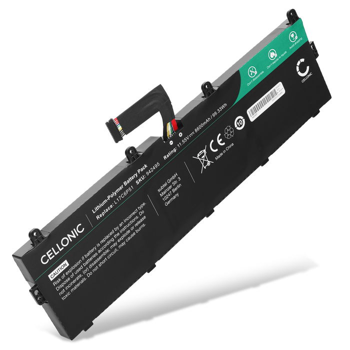 Batteria per portatile Lenovo ThinkPad P72, P73, Lenovo 01AV497, L17M6P52, SB10K97636, 01AV498, L17C6P51 ricambio per laptop 8600mAh 11.55V 