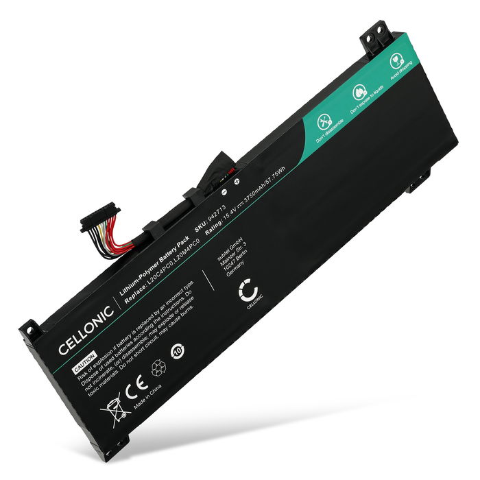 Battery for Lenovo Legion 5 15ACH6H, Ideapad Gaming 3 15ACH6, Legion 5 15ITH6H, 15ACH6, 15ACH6A, 15ITH6, 5B11B48819, L20C4PC0, L20M4PC0, L20D4PC0 15.4V 3750mAh from CELLONIC