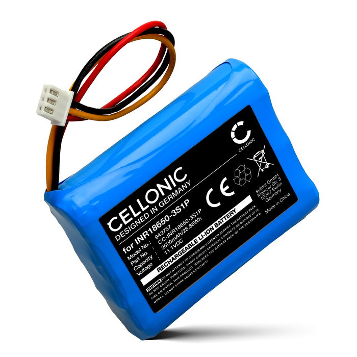Battery for DOCKIN D Fine 1, Fine 2, Fine 2 Plus INR18650-3S1P (2600mAh, 11.1V) from CELLONIC