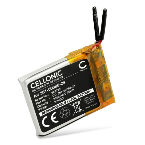 Battery for Garmin Instinct Solar 361-00086-24 (200mAh, 3.8V) from CELLONIC