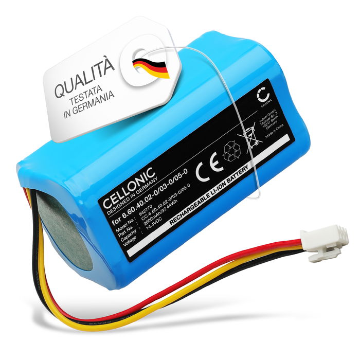 Batteria per Blaupunkt XBOOST, XVAC, Bluebot XEASY, AENO RC2S, RC3S, Evolveo RoboTrex H9 2600mAh di CELLONIC