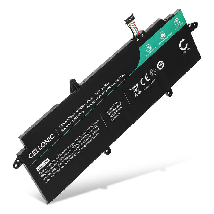 Battery for Lenovo ThinkPad X13 Gen 3, L20D4P73, L20M4P73, 5B10W51818 14.8V 3400mAh from CELLONIC