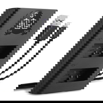 Caricatore USB doppio (AHDBT-1301) per GoPro HERO13 Black + 1m + Cavo USB di CELLONIC