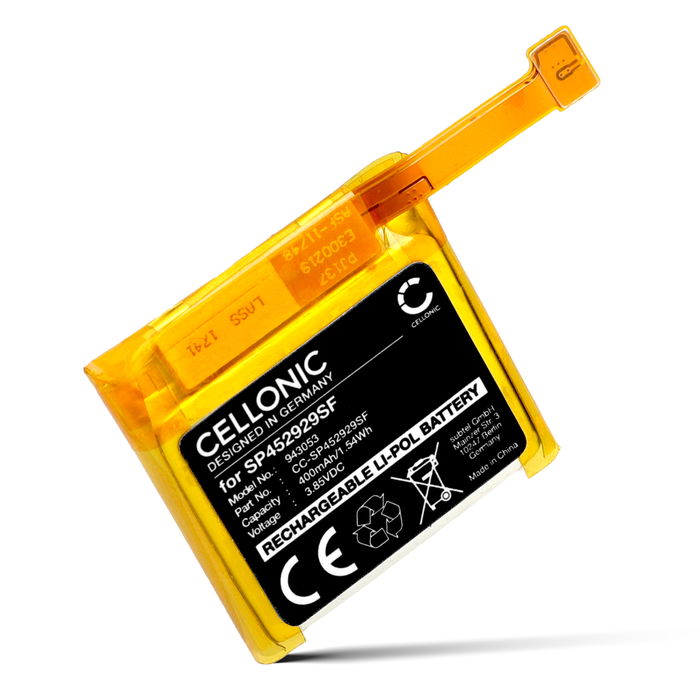 Battery for TicWatch Pro, Pro 4G, SP452929SF (400mAh, 3.85V) by CELLONIC