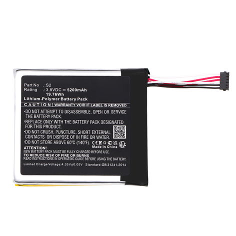 Battery for Ring Video Doorbell (2nd Gen.) S2 (5200mAh, 3.8V) from CELLONIC