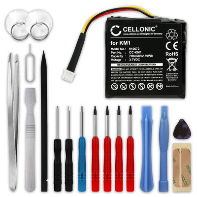 Batteria per TomTom Via 130 Via LIVE 120 Via 125 Via 120 700mAh + Set di strumenti 17pz di subtel