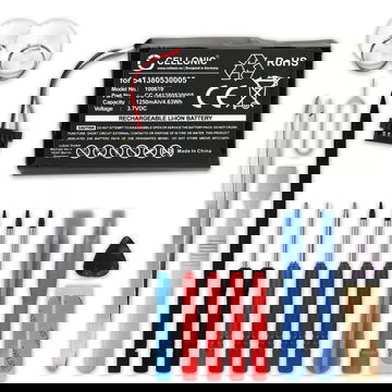 Batteria per Medion GoPal P4410/P4210; Becker Active 43/Ready 43; Mitac Mio P350/P550 1250mAh + Set di strumenti 17pz di subtel