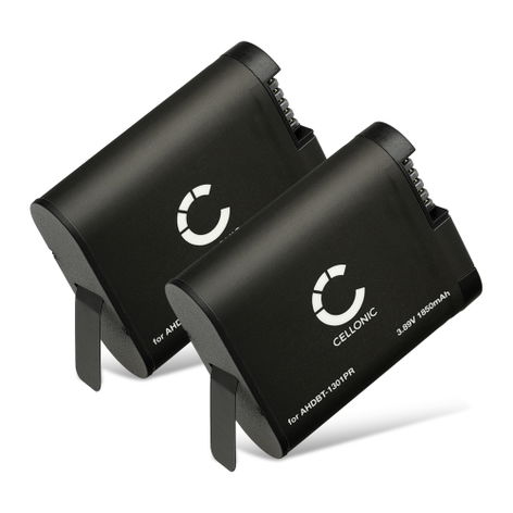 2x Batteria per GoPro HERO13 Black AHDBT-1301PR (1900mAh, 3.89V) di CELLONIC