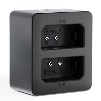 Caricatore USB doppio (LC-SCL5) per Leica M10, M10-P, M10-R + 1m Cavo USB di CELLONIC