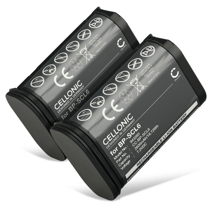 2x Batteria per Leica Q2, Q3 BP-SCL6 (2600mAh, 7.2V) marca CELLONIC