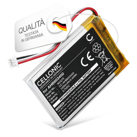 Batteria per Babysense V35; LeapFrog LF1726-2FHD Babysense AHB603450 (1200mAh, 3.7V) di CELLONIC