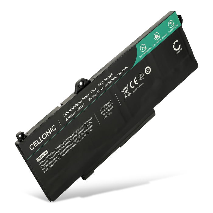 Battery for Dell Precision 3581, 3561, 3571, 3470, Latitude 3561, 5431, 5521, 5531, GRT01, R05P0 15.4V 3950mAh from CELLONIC