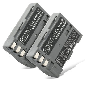 2x Batteria per Fuji FinePix A205S, FinePix A205S Zoom, FinePix S5 Pro NP-150 (1500mAh, 7.4V) marca CELLONIC