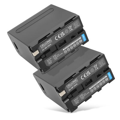 2x Batteria per Sony HXR NX 100, NEX FS700R, FS700RH, HVR-Z1, HVR-V1, HVR-NX5 NP-F930 NP-F950 NP-F960 NP-F970 XL-B2 XL-B3 (10050mAh, 7.4V) marca CELLONIC