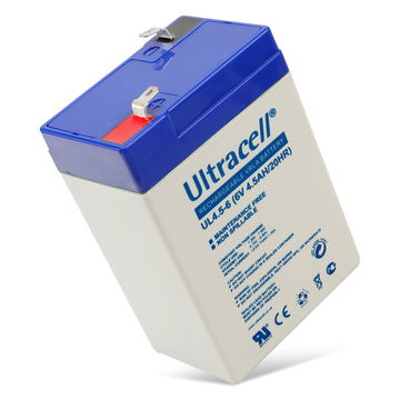 Batteria per Bleiakku 6 V, 4,5 Ah (UL4.5-6) Faston (4,8 mm) UL4.5-6 (4500mAh, 6V) di Ultracell
