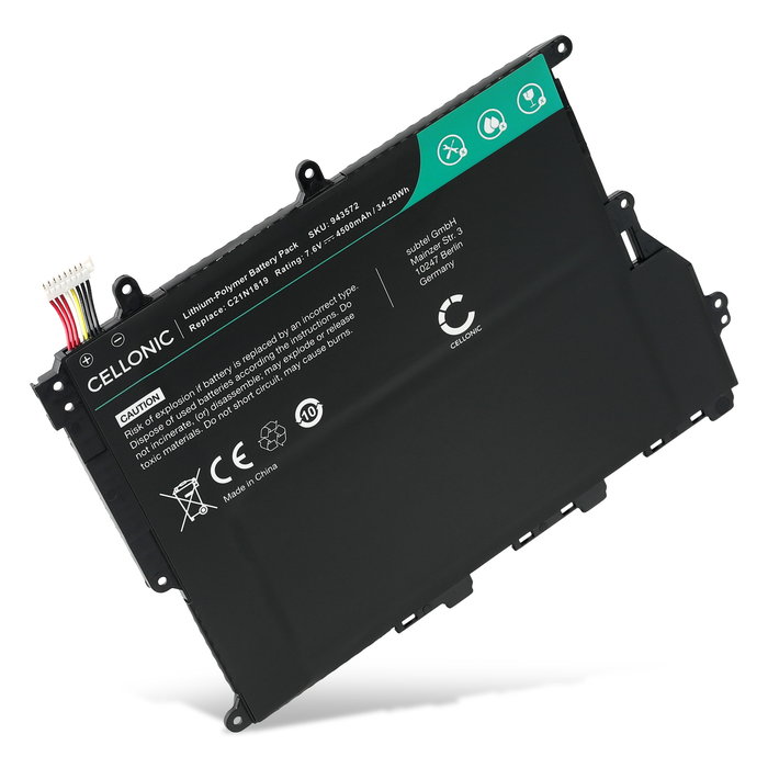 Batteria per ASUS X420F, X420U, VivoBook X420U, S420UA, X420F, X420FA, 14 F420F, 14 F420U ASUS 0B200-03200000, 0B200-03200100, C21N1819, C21N1819_1 C21N1819 (4500mAh, 7.6V) di CELLONIC