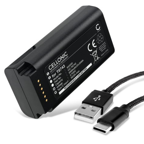 Batteria per Eufy Video Doorbell E340 T8743 (6500mAh, 3.7V) + Cavo USB di CELLONIC