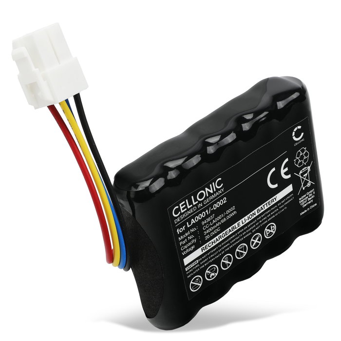Batteria per Landxcape LX790 600m2, LX796 300m2, LX790i, LX799 300 m², LX791, LX797, LX792 600m2, LX795 400m2, LX793 LA0002, LA0001 (3400mAh, 20V) di CELLONIC