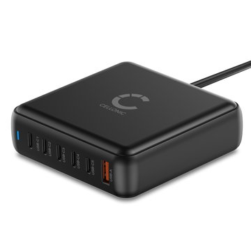 HUB da 6 porte, 200 W GaN, PD QC 3.0 stazione di ricarica rapida per computer portatili, tablet e telefoni, marca CELLONIC