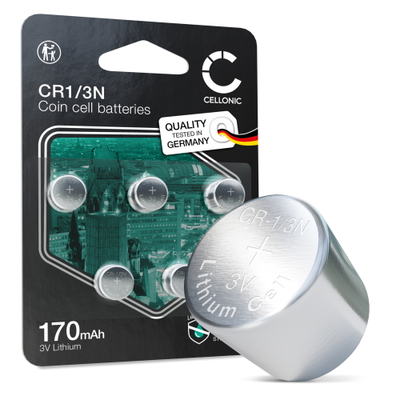 5x CR1/3N Button Cell 3V 170mAh from CELLONIC